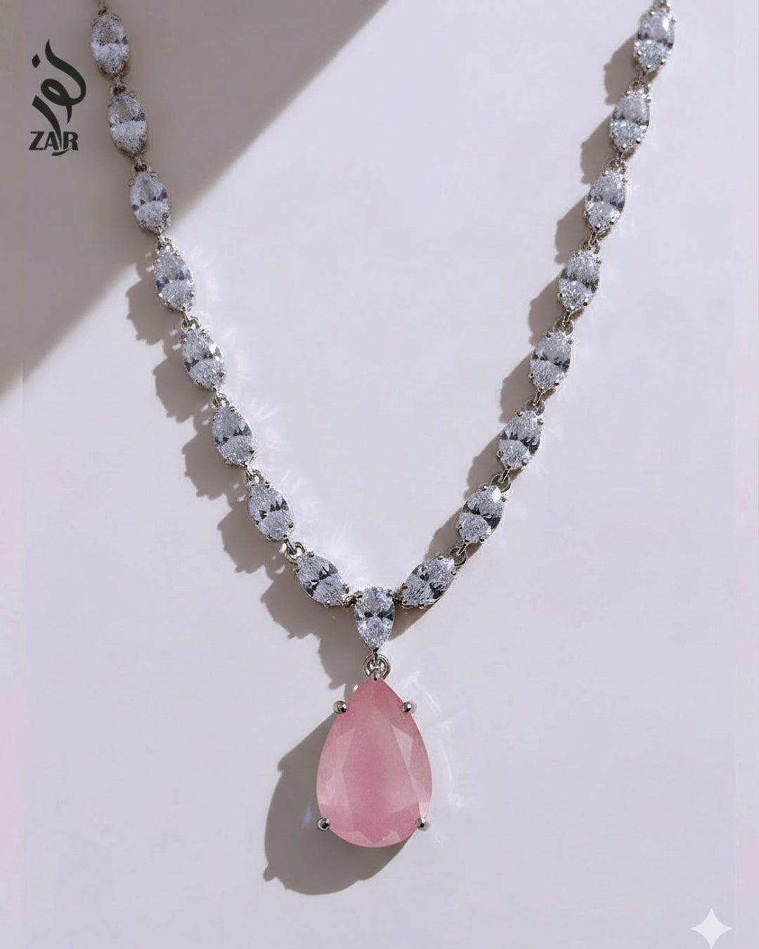 Sparkling Teardrop Necklace & Earrings Set - Crystal Jewelry