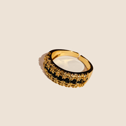 Adjustable Gold-Plated Zircon Ring | R03