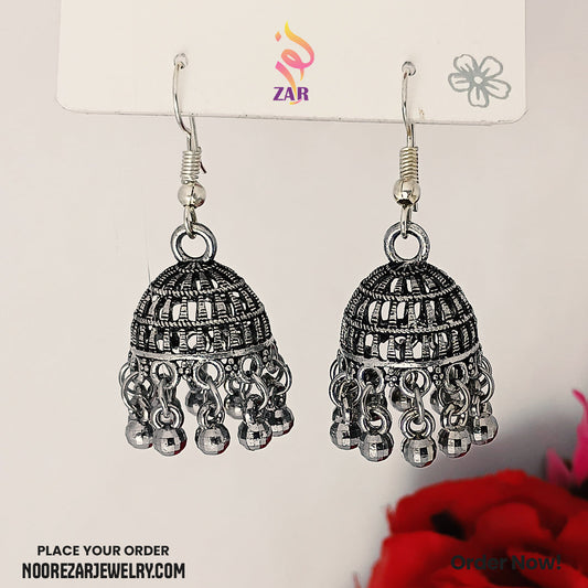 Antique Silver Oxidized Jhumka Earrings | Desi charm that never fades