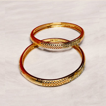 Traditional Gold Bangles | Pack of 2 | Premium Kara Set | B07