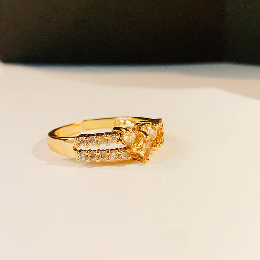 Adjustable Gold Heart Ring | R02