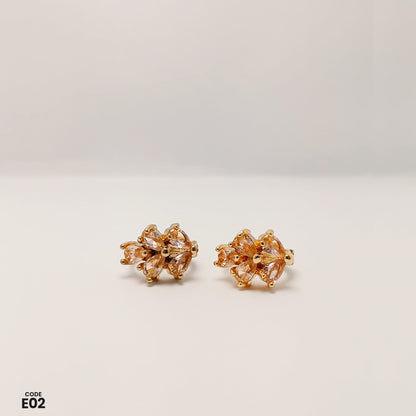 Gold-Plated Leaf Design Earrings | E02