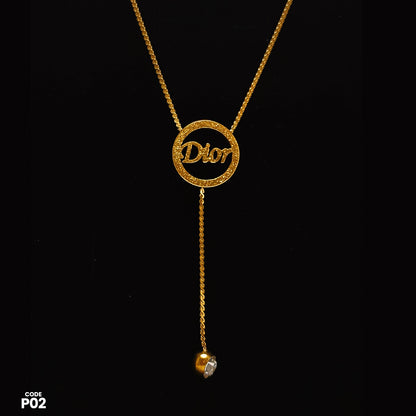 Noor e Zar Gold-Plated Dior Pendant Necklace | P02