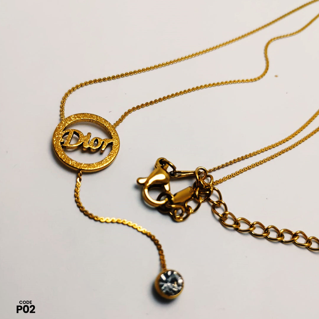 Noor e Zar Gold-Plated Dior Pendant Necklace | P02