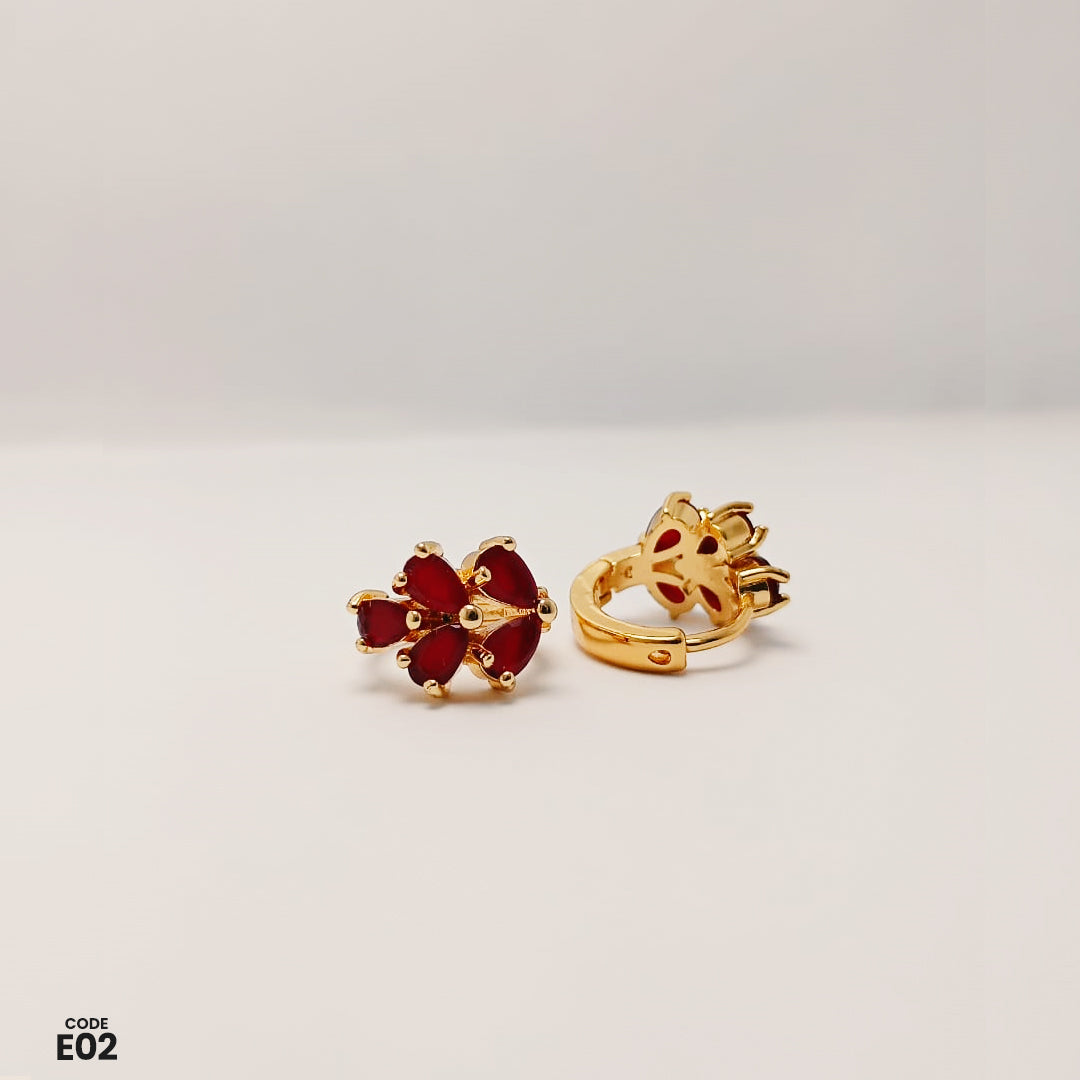 Gold-Plated Leaf Design Earrings | E02