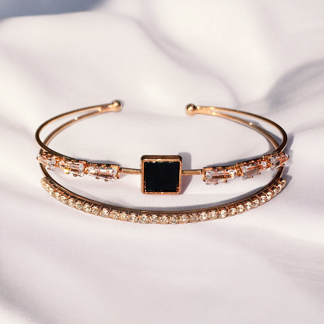 Elegant Dual-Layered Square Bracelet | Adjustable | B06