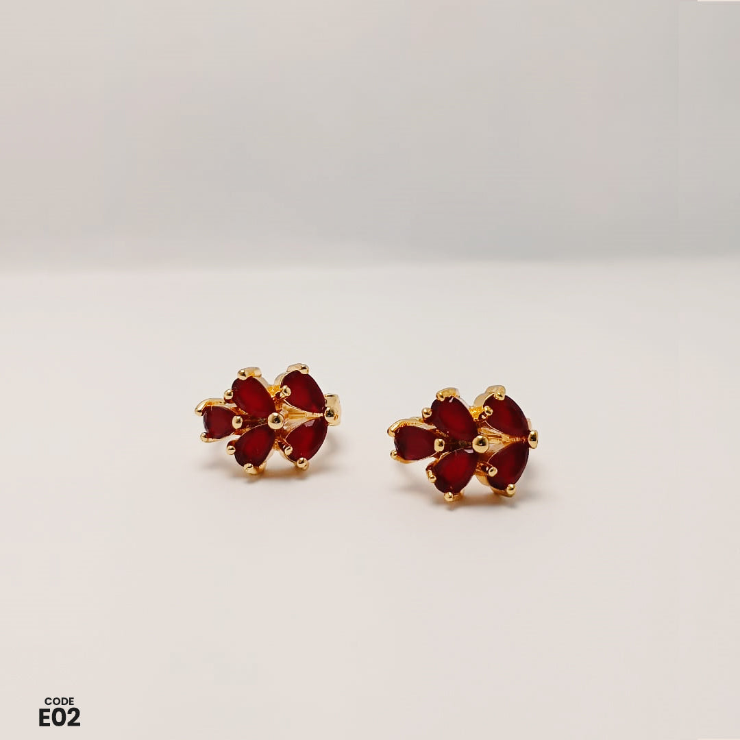 Gold-Plated Leaf Design Earrings | E02