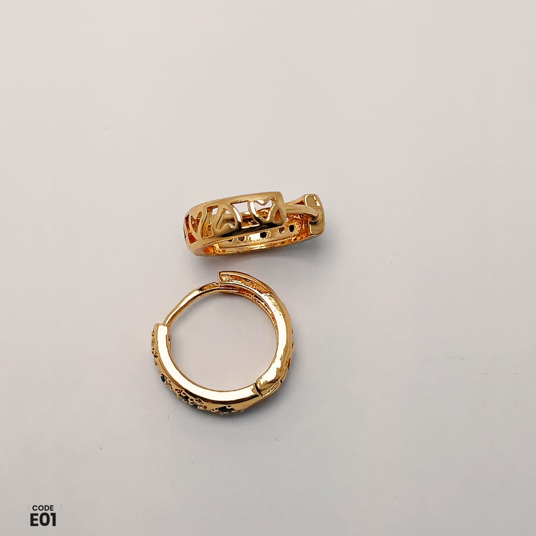 Noor e Zar Gold-Plated Hoop Earrings | E01