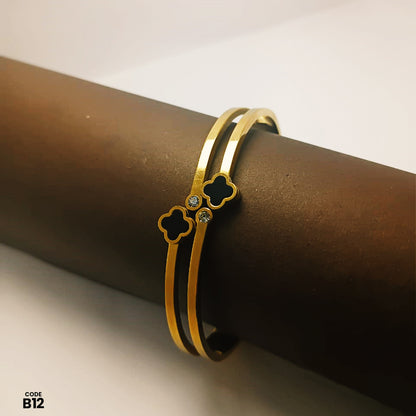 Gold Plated Clover Bracelet | B12